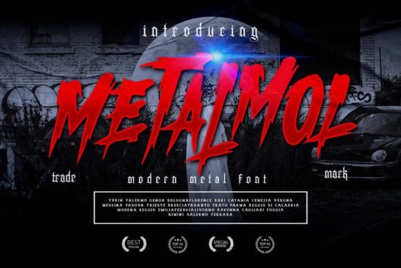 Metalmol: A Distinct Horror Metal Font for Bold Designs